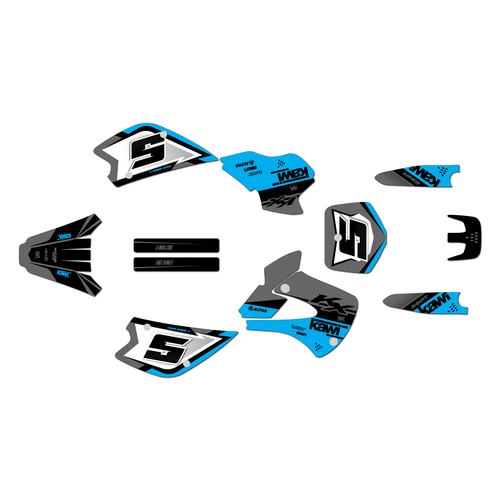 kawasaki kx80 graphics kit 1998-2004 venom series cyan