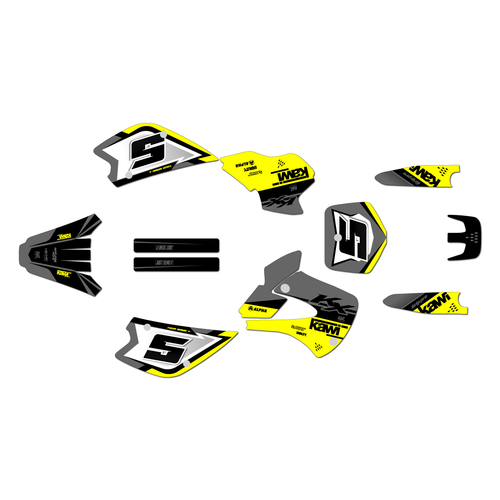 kawasaki kx80 graphics kit 1998-2004 venom series yellow