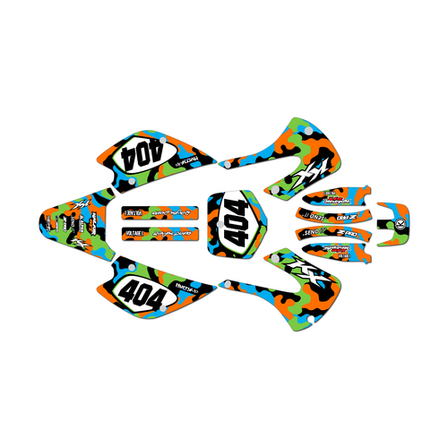 kawasaki kx100 graphics kit 2001-2013 invasion series orange