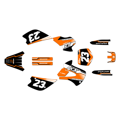 kawasaki kx80 graphics kit 1998-2004 viper series orange