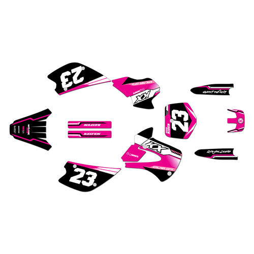 kawasaki kx80 graphics kit 1998-2004 viper series magenta