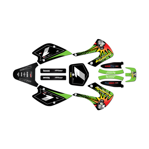kawasaki kx100 graphics kit 2001-2013 lancaster series green