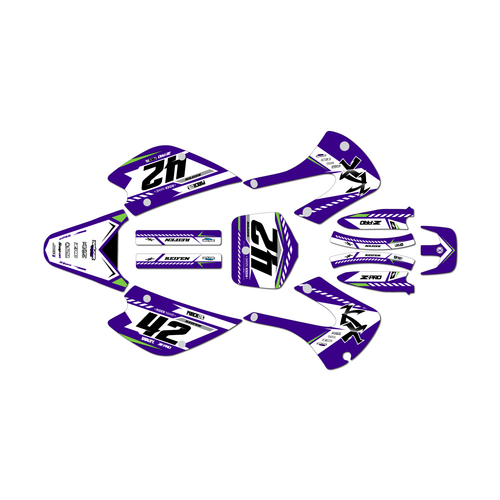 kawasaki kx100 graphics kit 2001-2013 lethal series purple