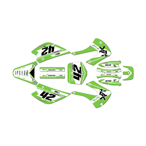 kawasaki kx100 graphics kit 2001-2013 lethal series green