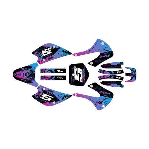 kawasaki kx85 graphics kit 2001-2013 night series magenta