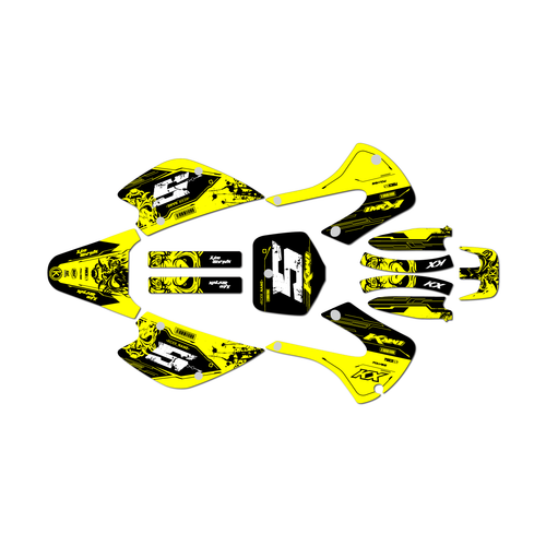kawasaki kx100 graphics kit 2001-2013 night series yellow