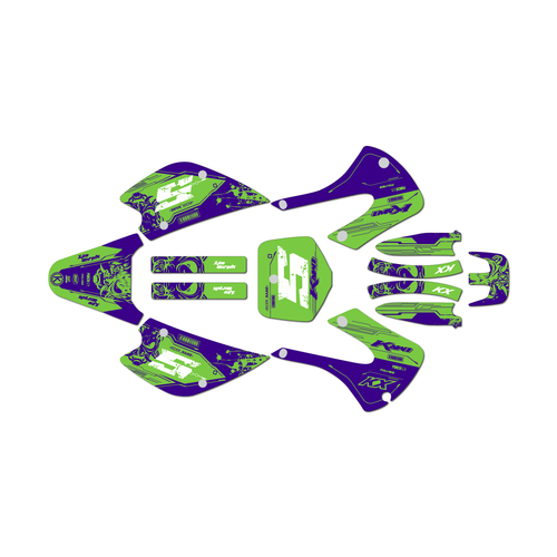 kawasaki kx100 graphics kit 2001-2013 night series purple