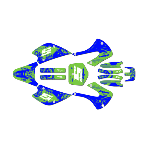 kawasaki kx100 graphics kit 2001-2013 night series blue