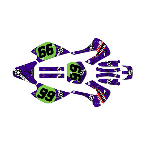 kawasaki kx100 graphics kit 2001-2013 predator series purple
