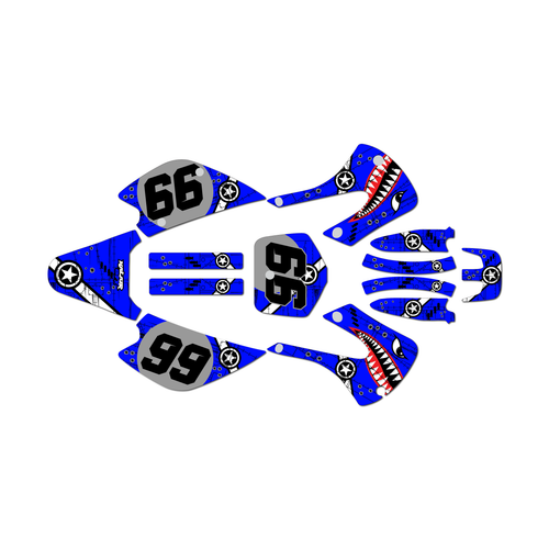 kawasaki kx100 graphics kit 2001-2013 predator series blue