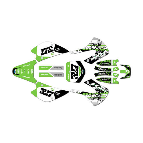kawasaki kx85 graphics kit 2001-2013 rail series green