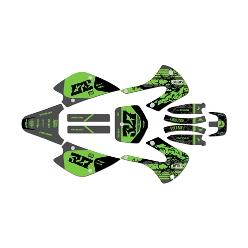 kawasaki kx85 graphics kit 2001-2013 rail series green-shift