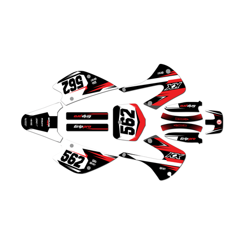 kawasaki kx100 graphics kit 2001-2013 quantum series red