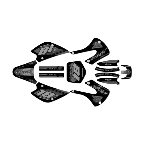 kawasaki kx85 graphics kit 2001-2013 rebel series smoke