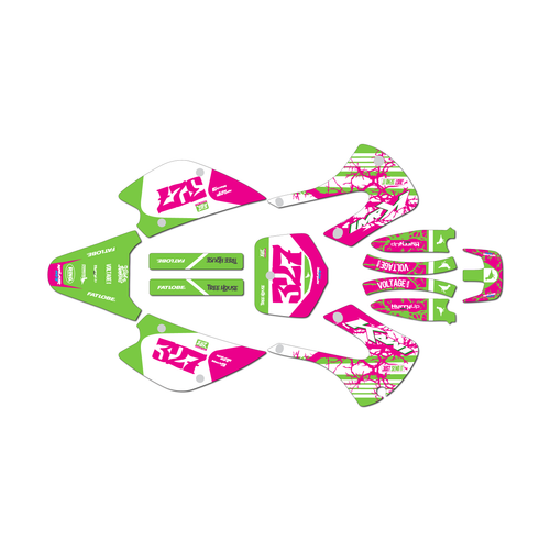 kawasaki kx100 graphics kit 2001-2013 rail series magenta