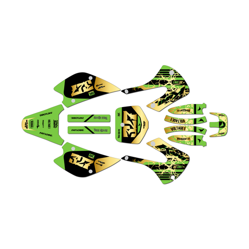 kawasaki kx100 graphics kit 2001-2013 rail series gold