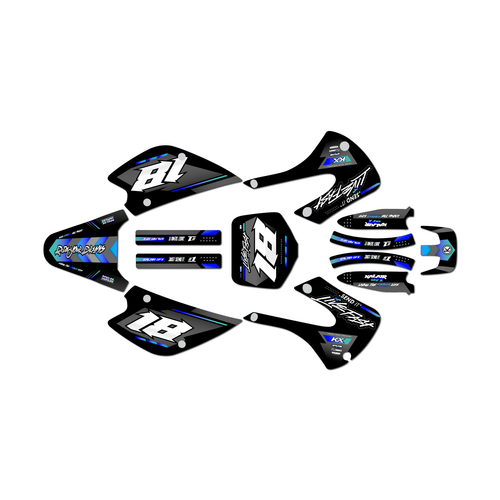 kawasaki kx100 graphics kit 2001-2013 rebel series blue