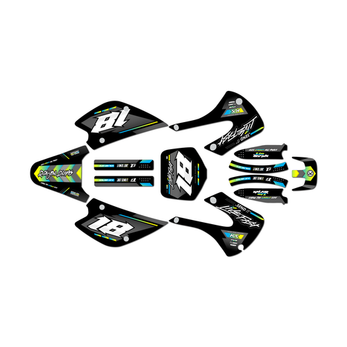 kawasaki kx100 graphics kit 2001-2013 rebel series lime