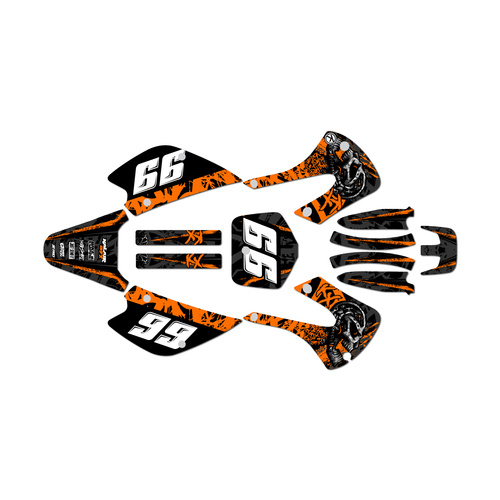 kawasaki kx85 graphics kit 2001-2013 revolt series orange