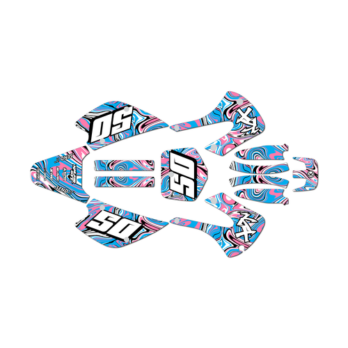 kawasaki kx85 graphics kit 2001-2013 snagged series pink