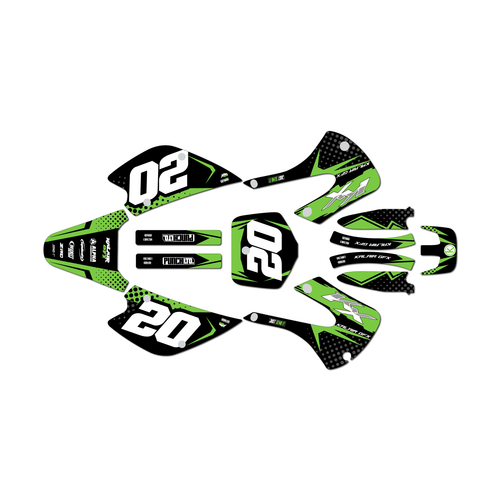 kawasaki kx100 graphics kit 2001-2013 spear series green