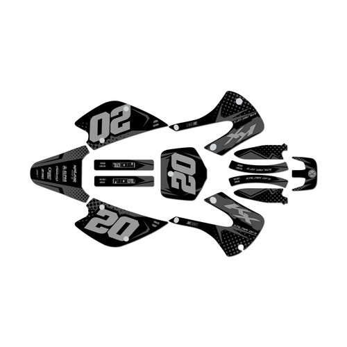 kawasaki kx100 graphics kit 2001-2013 spear series smoke