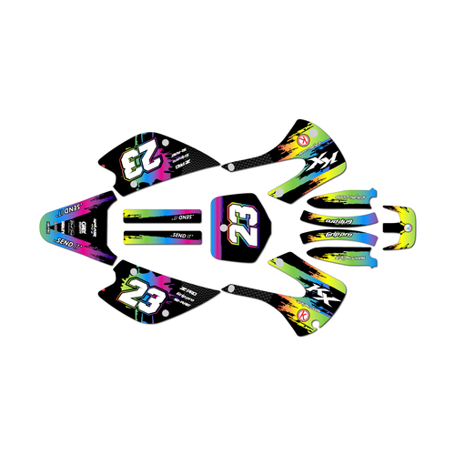 kawasaki kx85 graphics kit 2001-2013 splash series rainbow