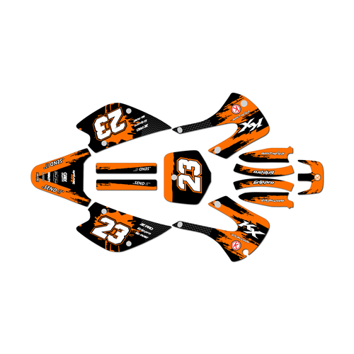 kawasaki kx85 graphics kit 2001-2013 splash series orange