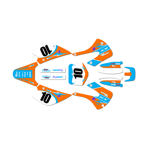 kawasaki kx100 graphics kit 2001-2013 speed series orange