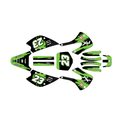 kawasaki kx100 graphics kit 2001-2013 splash series green
