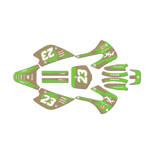 kawasaki kx100 graphics kit 2001-2013 splash series tan