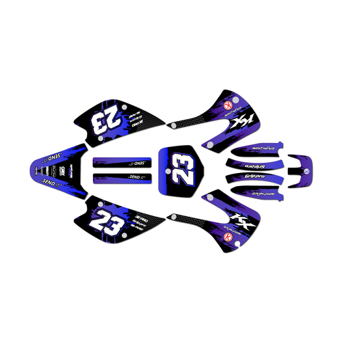 kawasaki kx100 graphics kit 2001-2013 splash series blue-shift