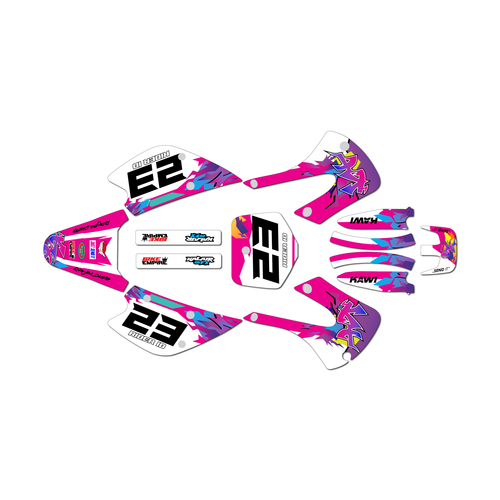 kawasaki kx100 graphics kit 2001-2013 throwback series magenta