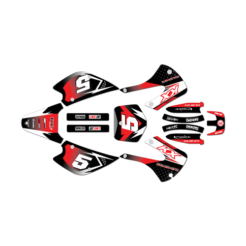 kawasaki kx85 graphics kit 2001-2013 turbo series red