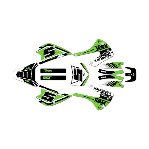kawasaki kx100 graphics kit 2001-2013 venom series green-shift