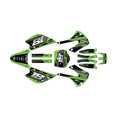kawasaki kx85 graphics kit 2001-2013 warrior series green