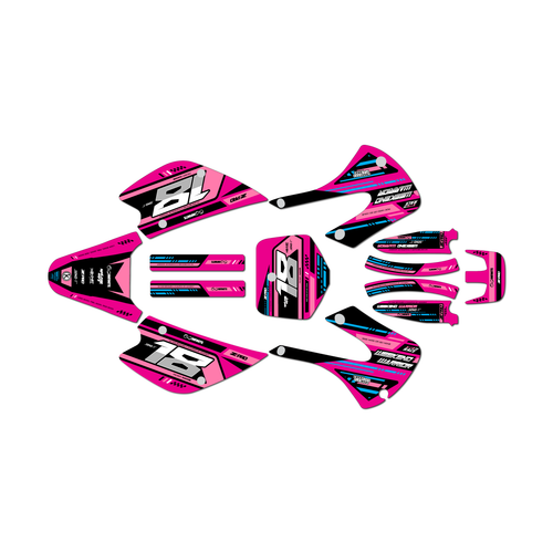 kawasaki kx85 graphics kit 2001-2013 warrior series magenta