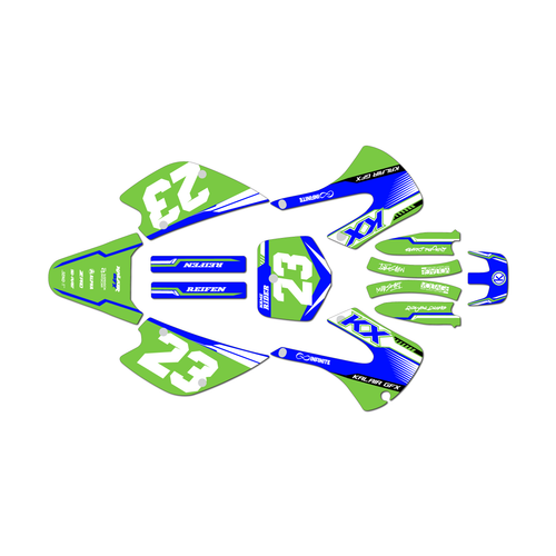 kawasaki kx100 graphics kit 2001-2013 viper series blue