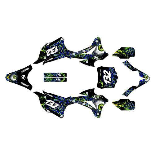 kawasaki kx85 graphics kit 2014-2021 core series blue