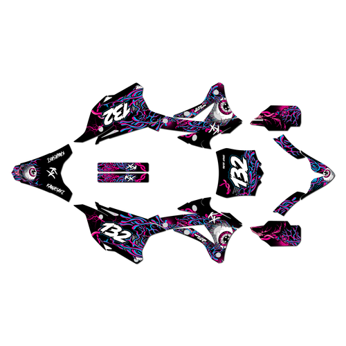 kawasaki kx85 graphics kit 2014-2021 core series magenta