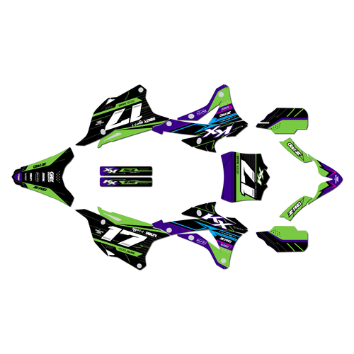 kawasaki kx100 graphics kit 2014-2021 axis series green