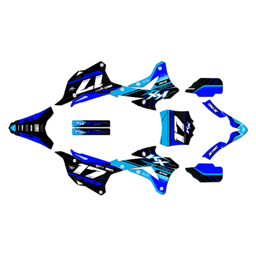 kawasaki kx100 graphics kit 2014-2021 axis series blue