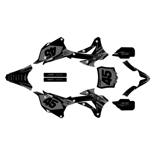 kawasaki kx85 graphics kit 2014-2021 division series smoke