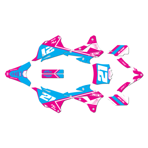 kawasaki kx85 graphics kit 2014-2021 enigma series cyan