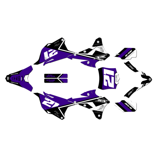 kawasaki kx85 graphics kit 2014-2021 enigma series purple