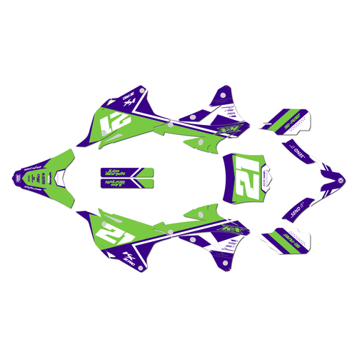 kawasaki kx85 graphics kit 2014-2021 enigma series purple-shift