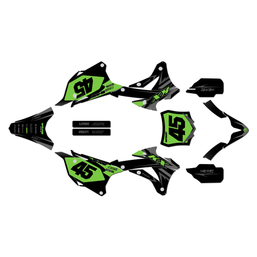kawasaki kx100 graphics kit 2014-2021 division series green-shift