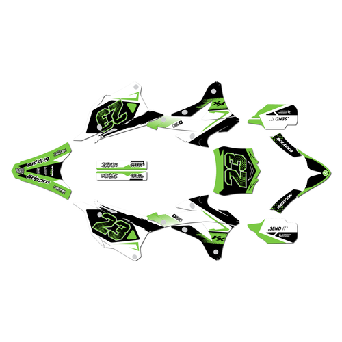 kawasaki kx85 graphics kit 2014-2021 evader series green
