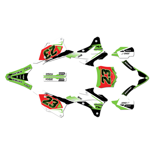 kawasaki kx85 graphics kit 2014-2021 evader series red
