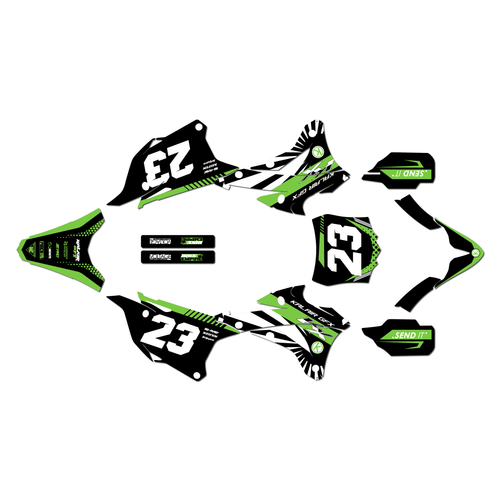 kawasaki kx85 graphics kit 2014-2021 fh series green